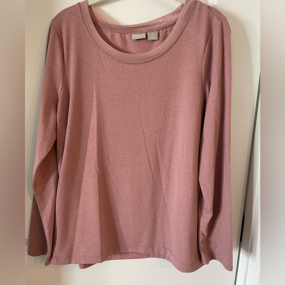 Chico's Dusty Rose Long Sleeve Shirt